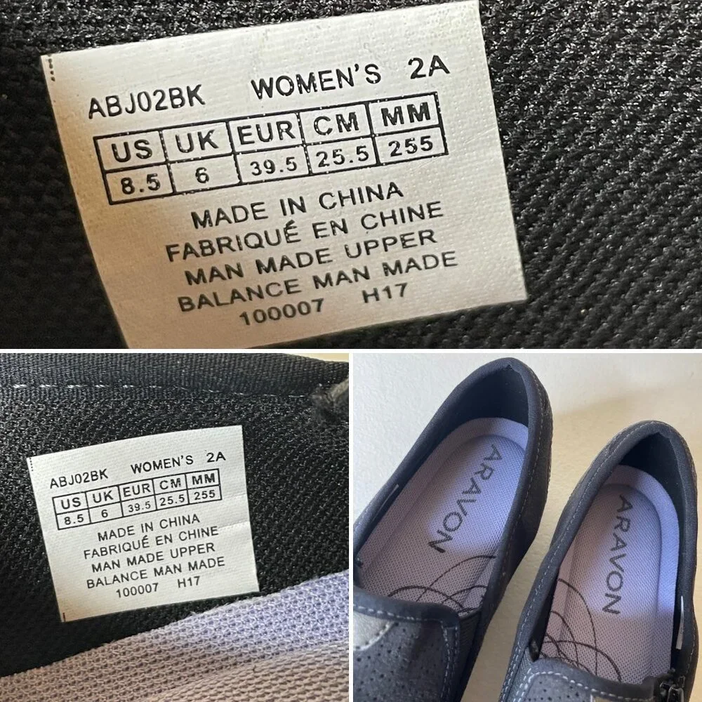 Aravon Wembly Side Zip Faux Suede Shoes Women’s Size 8.5 Narrow - Picture 13 of 16